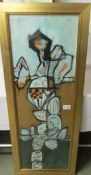 A late 20th century abstract figure acrylic and pencil on board.