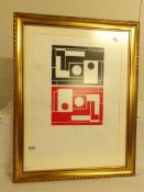 After Ben Nicholson (1894-1982) limited edition artist proof lino cut print, signed indistinctly.