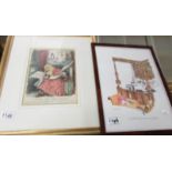 L. R. Elliot print and an Anne Tempest print, both framed and glazed.