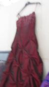 A wine coloured 'Celina' bridesmaid/evening dress, size 12.