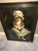 A portrait of a girl in wooden frame dated 1879 ****Condition report**** Postage to