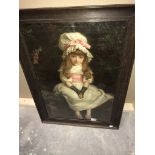 A portrait of a girl in wooden frame dated 1879 ****Condition report**** Postage to