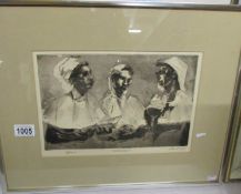 Van Elliott (American) 'Spirituals' signed limited edition etching, 38/250, artist details verso,