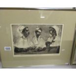 Van Elliott (American) 'Spirituals' signed limited edition etching, 38/250, artist details verso,