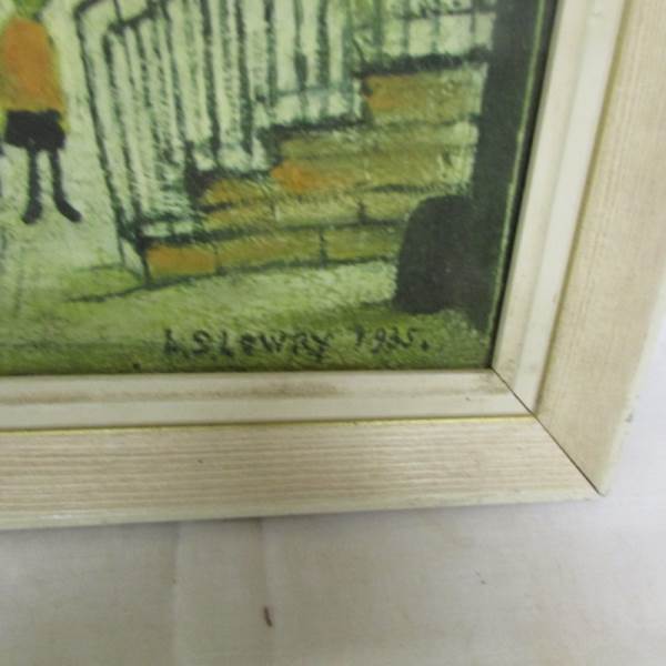 L. S. Lowry (1887-1976) print entitled 'Lancashire Villages', framed but not glazed. - Image 4 of 4