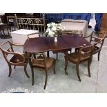 A dining table and 6 chairs