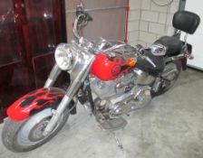 A 2004 Harley Davidson FLSTF1 Fatboy fuel injected 1450cc motorcycle.