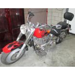 A 2004 Harley Davidson FLSTF1 Fatboy fuel injected 1450cc motorcycle.