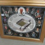 Print of Newcastle United football stadium 'Kings of St. James Park' featuring Bobby Robson.