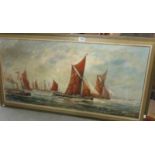 Andrew Kennedy oil on canvas painting of a possible regatta scene in the Thames estuary featuring