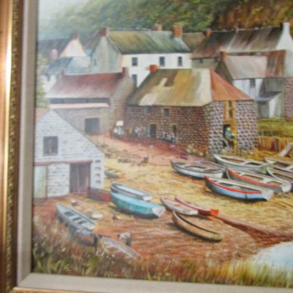 A gilt framed Cornish School oil on canvas by Keith A Ward. - Image 2 of 4