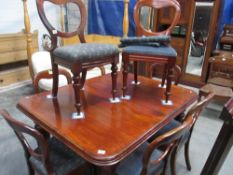 A set of 8 Victorian balloon back dining chairs (with extra seat material)