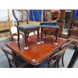 A set of 8 Victorian balloon back dining chairs (with extra seat material)