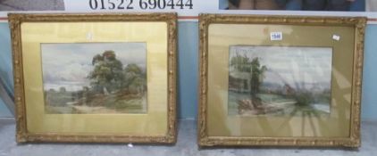 Two Victorian watercolour landscapes both bearing signature L. G.