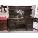 A large carved hall sideboard ****Condition report**** Approximate length