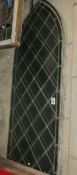 5 arched stained leaded glass panels, approximately 16.5" x 49.