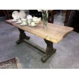 A solid pine top table ****Condition report**** Approximate length 75.