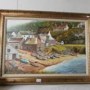 A gilt framed Cornish School oil on canvas by Keith A Ward.