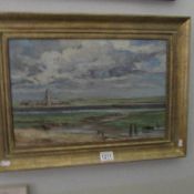 Dorothy Walker (1878-1963) oil on canvas painting of a storm over the estuary, signed,