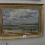 Dorothy Walker (1878-1963) oil on canvas painting of a storm over the estuary, signed,