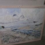 An original framed palette oil 'Porthkidney', G. C. S. Wilson?, image 118 x 99 cm.