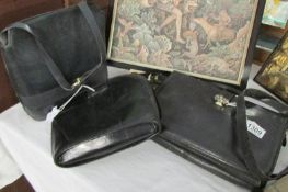 3 vintage designer handbags including Henry of London, Salvadore Ferragavio, Italian.