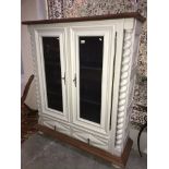 A white display cabinet