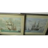 A pair of marine prints - 'Mary Rose' authenticated and signed by Mark R. Myers R.S.M.A.