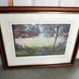 Sherree Valentine Daines limited edition cricket print, 157/500, signed in frame with watermark,