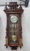 A good Victorian double weight wall clock