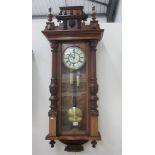 A good Victorian double weight wall clock