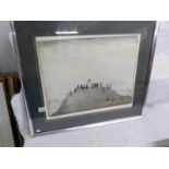 Lowry print, signed in pencil, framed and glazed, image 50 x 40 cm, frame 70 x 62 cm.