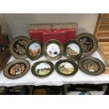 5 boxed Spode plates including shooting series and 4 boxed Denby Egyptian collectors plates