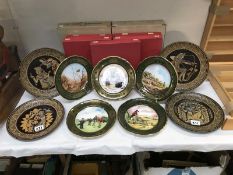 5 boxed Spode plates including shooting series and 4 boxed Denby Egyptian collectors plates