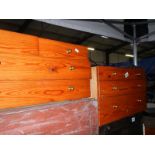 2 pine and plywood drawer unit