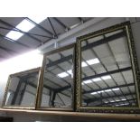A pair of gilt framed mirrors and a gilt framed bevel edged mirror
