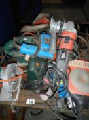 A large quantity of power tools, drills, planers etc.