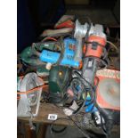 A large quantity of power tools, drills, planers etc.