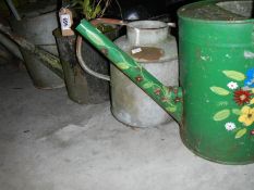6 old metal watering cans