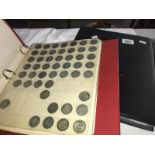 2 folders of GB coins including pre 1947 silver coins