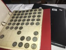 2 folders of GB coins including pre 1947 silver coins