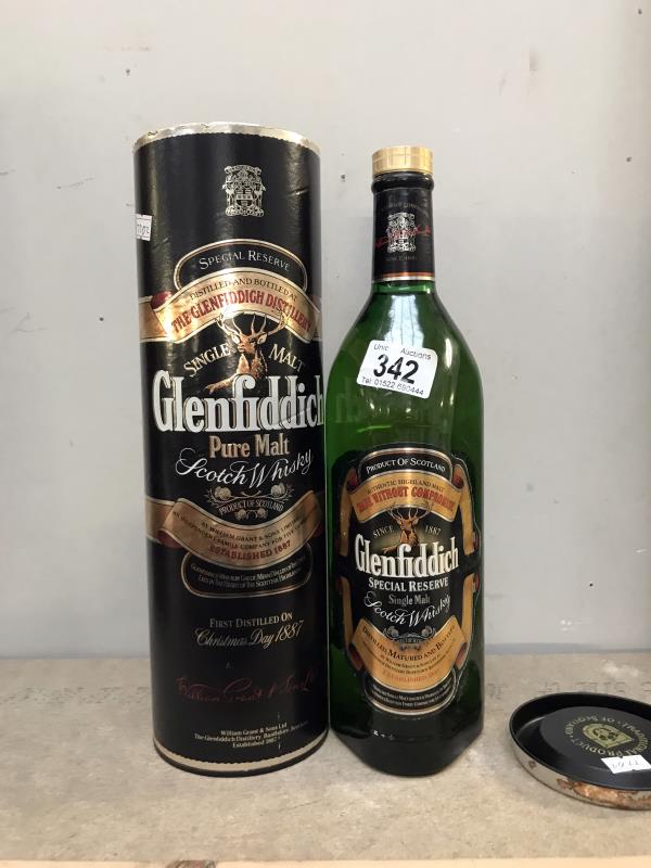 A bottle of Glenfiddich Special Reserve single malt scotch whiskey