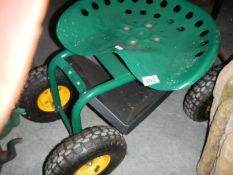A wheeled gardening assistance aid