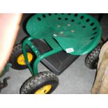 A wheeled gardening assistance aid