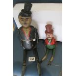 2 Victorian / Edwardian wooden toy figures / puppets.
