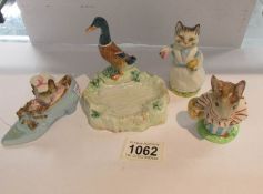 3 Beswick Beatrix Potter character figures - The Old Woman Who Lived in a Shoe,