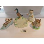 3 Beswick Beatrix Potter character figures - The Old Woman Who Lived in a Shoe,