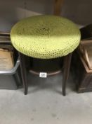 A vintage stool with bergere wicker seat a/f