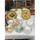 A Minton plate A/F, Shelley cup & saucer & Royal Albert trio etc.