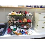 A large collection of Ty beanie babies including bears